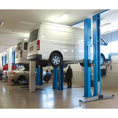 RAV 12000 lb capacity 2post lift requires 13.5' ceiling heightcolonne idraulico con forgone